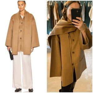 TOTEME Double Scarf Jacket Camel Brown SZ FR 38, US 6, M